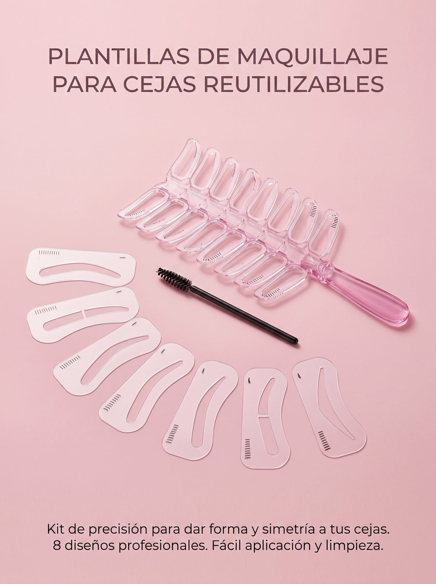 Kit de Plantillas para Cejas 8 en 1 — Forma Perfecta en Segundos