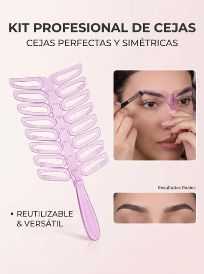 Kit de Plantillas para Cejas 8 en 1 — Forma Perfecta en Segundos